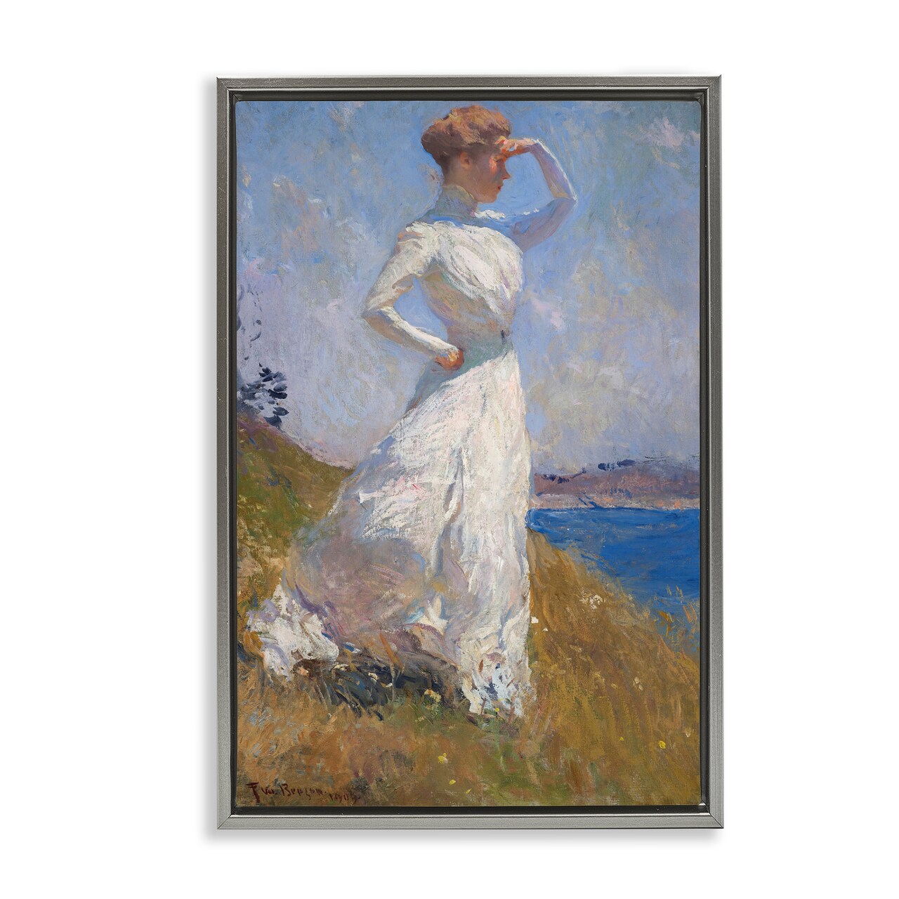 Stupell Industries Classical Woman in Sunlight Framed Floater Canvas Wall Art Design by one1000paintings